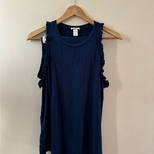 Women's Eberjey Navy Ruffle Tank Top and Shorts Pajama Set Size Medium